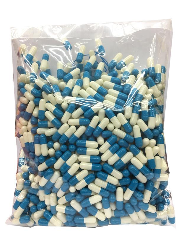 Empty Gelatin Capsules Colour Blue & White 1000s X 10 packs (Halal)