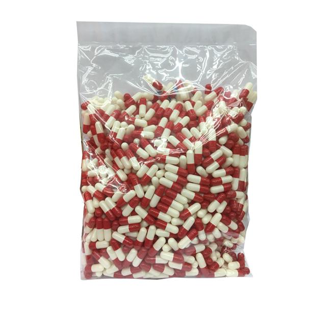 EMPTY GELATIN CAPSULES RED WHITE COLOUR 1000S X 2 PACKS(HALAL)