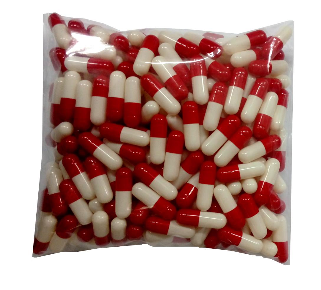 Empty Gelatin Capsules Red White Colour 500s (Halal)