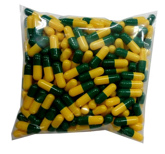 Empty Gelatin Capsules Yellow Green Colour 500s (Halal)