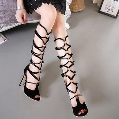 Euro Roma Fashion 12CM Black Color Stylish Heel (Sie35-40)