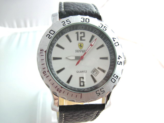 FERRARI COOL MAN WEAR LEATHER STRAP WITH DATE WATCH (C47) ferrari cool. FERRARI COOL MAN WEAR LEATHER STRAP WITH DATE WATCH (C47)