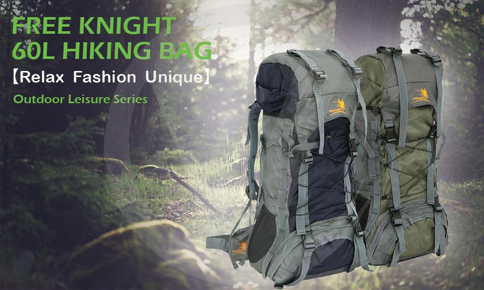 Free Knight Outdoor Hiking Climbing And Travel Nylon Backpack Bag 60L