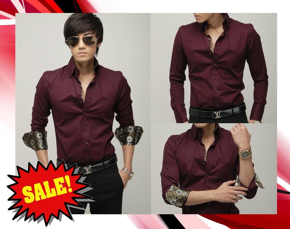 FREE SHIPPING~D.HOMME VINTAGE KOREAN STRIPE (WINERED)