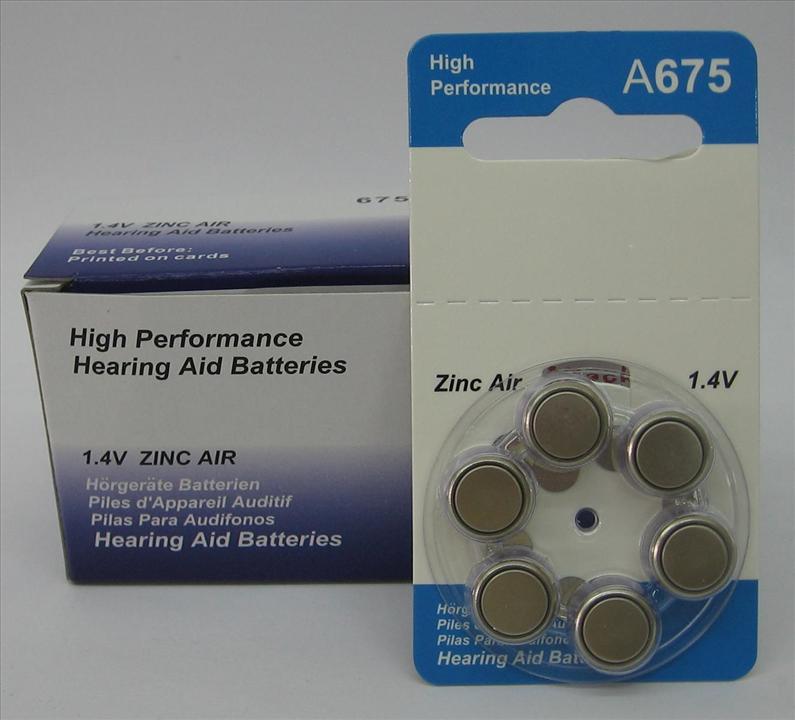 FREE SHIPPING! Hearing aid batteries A675 zinc air 6 X 6 pieces