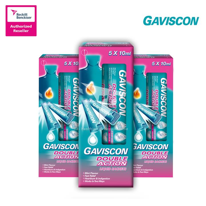GAVISCON DOUBLE ACTION LIQUID SACHET 5s X 3 packs (TRAVEL PACK) GAVISCON DOUBLE ACTION LIQUID SACHET 5s X 3 packs (TRAVEL PACK)
