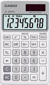 Genuine Casio Portable Calculator SL-300NC-WE White 2 Way Power 8Digit