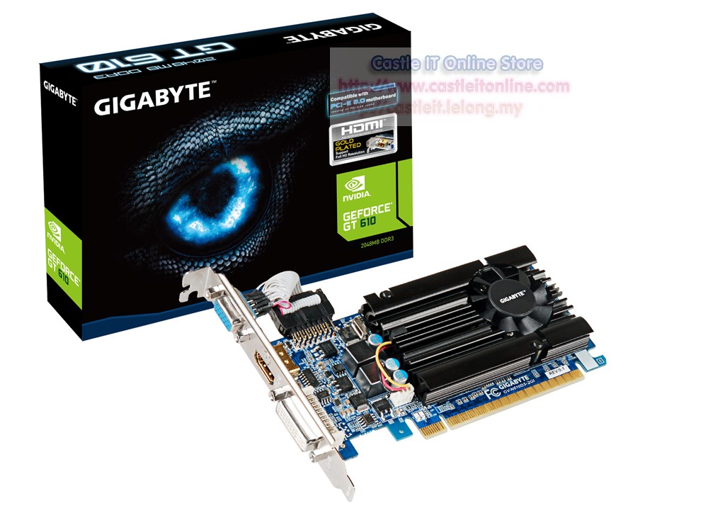 Gigabyte Nvidia GT610 2GB DDR3 64bit PCI-E Graphic Card