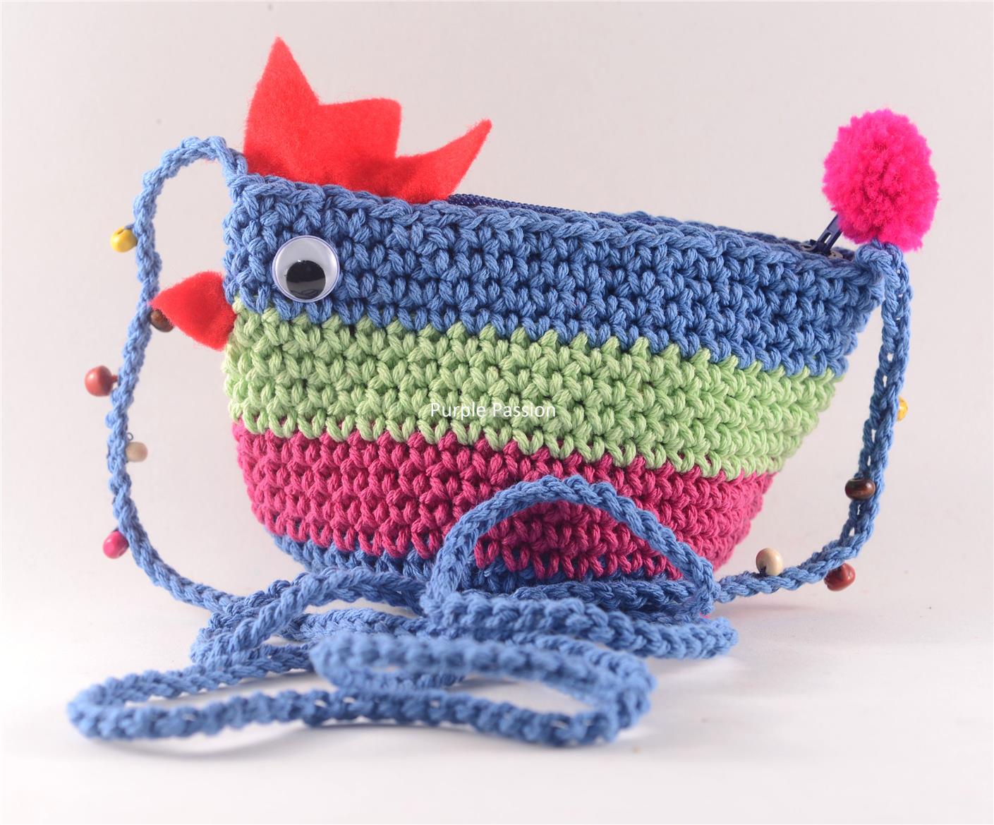 Handmade Crochet Sling Coin Purse, PPSB004