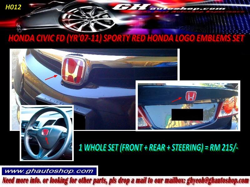 Honda civic red emblem #6