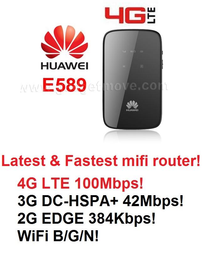 HUAWEI E589 4G LTE 100Mbps Mobile WiFi Hotspot MiFi Router E398 K5005