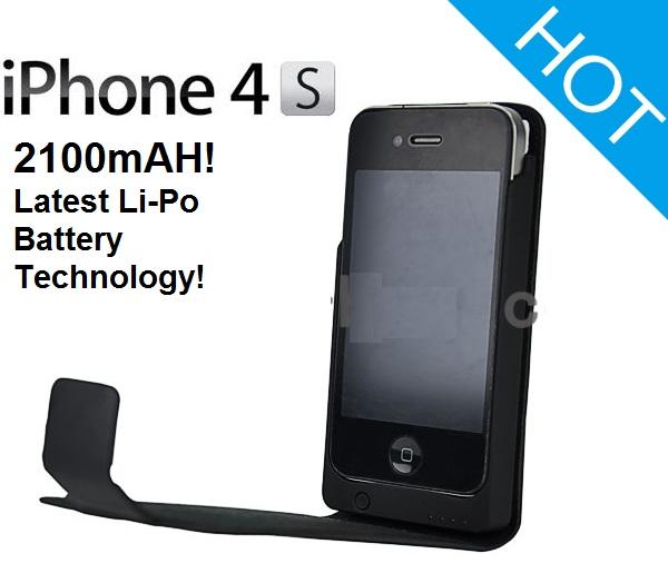 Iphone 4 4S power pack leather case extended battery power bank 2100m Iphone 4 4S power pack leather case extended battery power bank 2100m