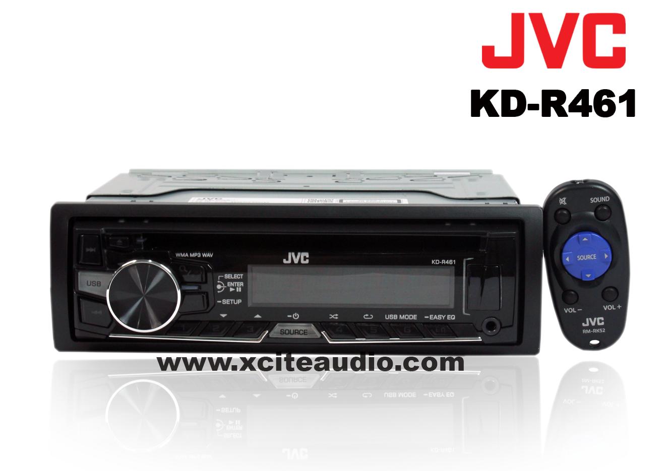 JVC KD-R461 CD/MP3/WMA/WAV Receiver with Front USB & AUX Car Head unit