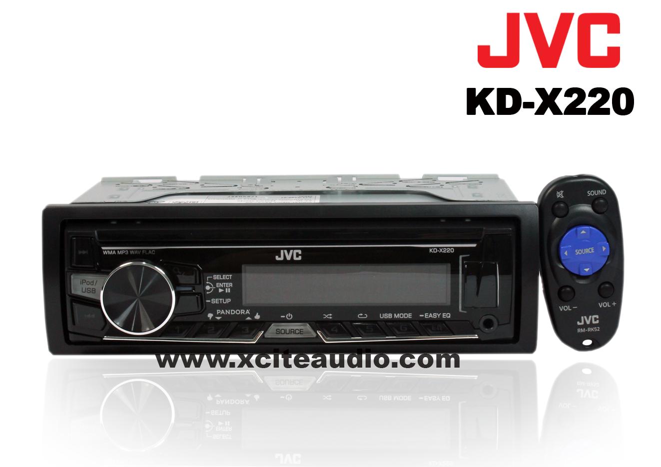 JVC KD-X220 1Din USB/Steering Wheel Control Digital Media Receiver