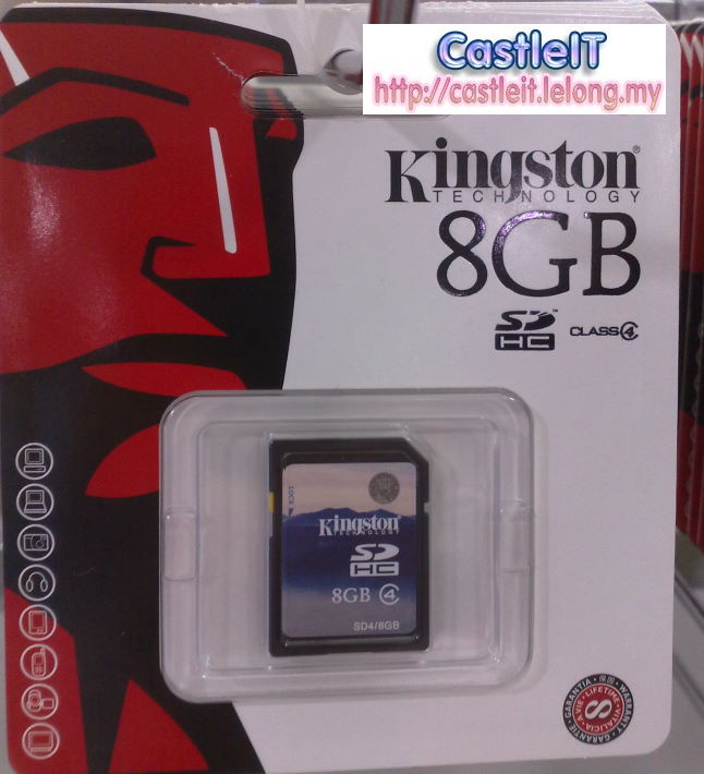 KINGSTON Memory Card SD-CARD SDHC [Class 4] 8GB (SD4/8GB - kingston-memory-card-sd-card-sdhc-class-4-8gb-sd4-8gb-castleit-1110-28-castleIT%40118