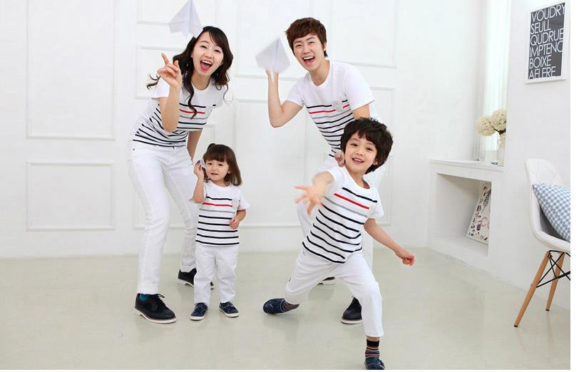 Korea Basic Stripe Family T-Shirt Korea Basic Stripe Family T-Shirt