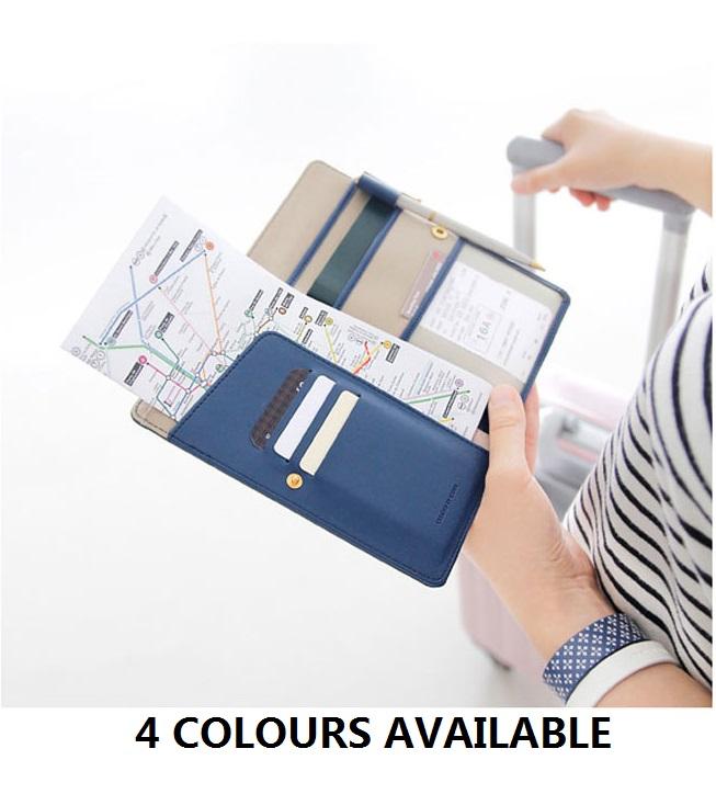 Korean Iconic Anti Skimming Passport Holder Wallet Long Travel Leather
