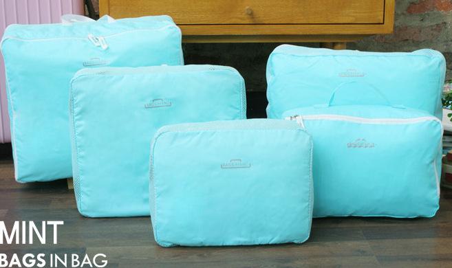 Korean Multi Size 5 Pieces Travel Organizer Bags in Bag 2 II