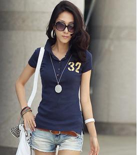 Korean Short-sleeved T-shirt lapel letters ( ADU1189) Korean Short-sleeved T-shirt lapel letters ( ADU1189)