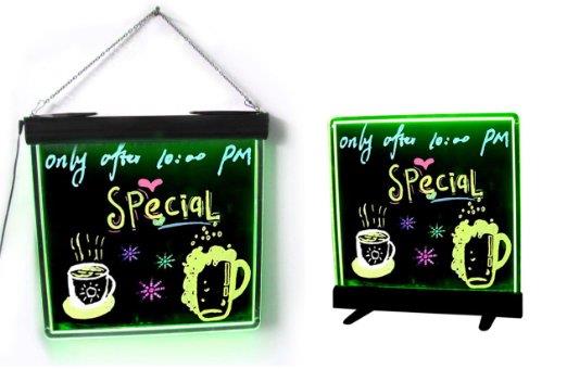 LED Illuminated Writing Board Sign LED Light-Up Dry Erase Menu