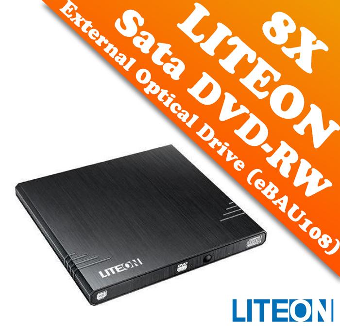 LITEON 8X Ultra Slim & Light External DVD-RW Optical Drive (eBAU108)