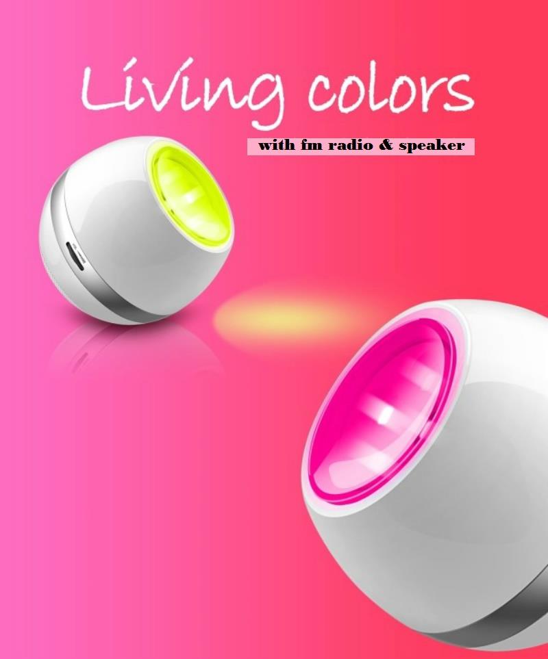 Living 9 Color LED Speaker Light,FM Speaker (white)