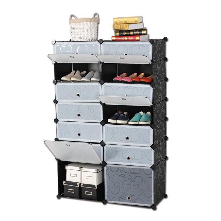 LivingCabinet 14 Cubes Dark Veins DIY Cabinet Multifunctional Wardrobe