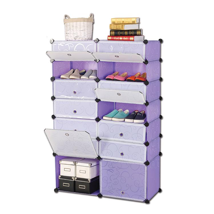 LivingCabinet 14 Cubes Dark Veins DIY Cabinet Multifunctional Wardrobe