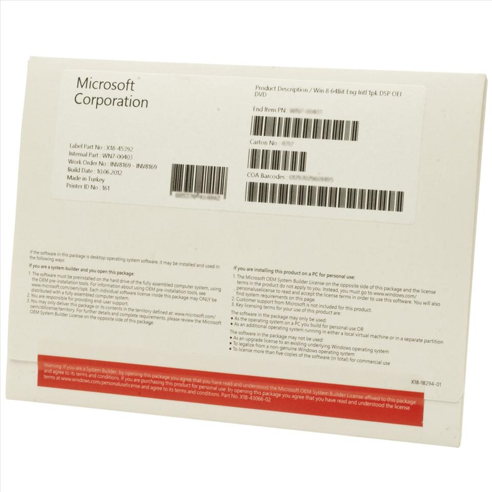 [Mar] Genuine Microsoft Windows 8 OEM *32/64Bit*