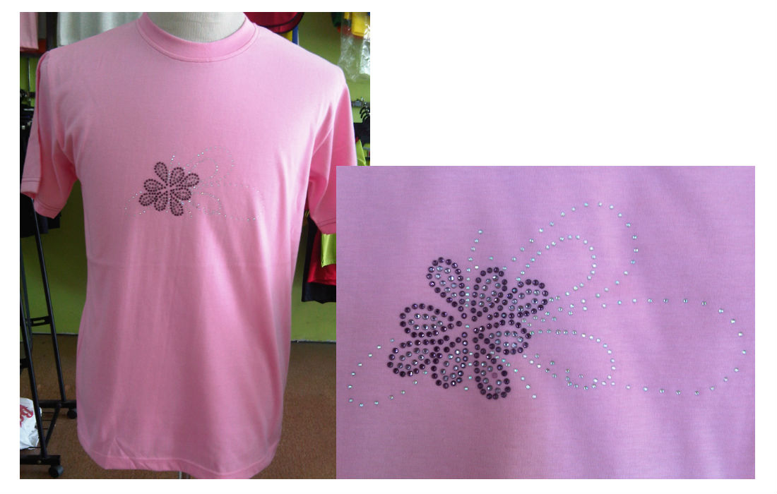 MyUnique Rhinestone T-shirt EM00157 Pink MyUnique Rhinestone T-shirt EM00157 Pink