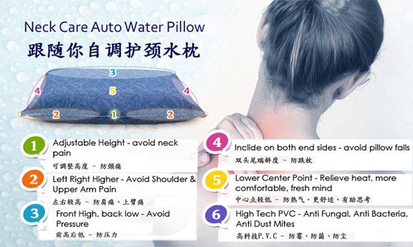 Neck Care Auto Water for Pillow for Neck Shoulder Pain Relie (Size L)