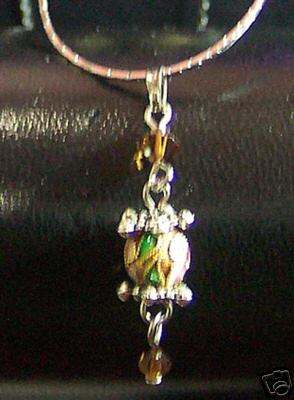 Necklace Cloisonne & Swarovski Crystals Bronze Necklace Cloisonne & Swarovski Crystals Bronze