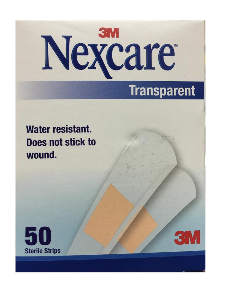 Nexcare Transparent Plasters for Wounds 50's