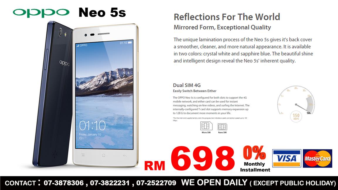 OPPO NEO 5S Johor, end time 2/8/2016 6:15:00 PM MYT 