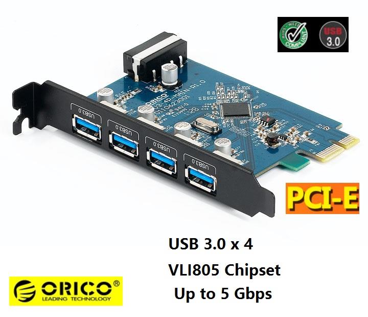 Orico USB 3.0 PCI-E 4-Port Expansion Card High Speed Orico USB 3.0 PCI-E 4-Port Expansion Card High Speed