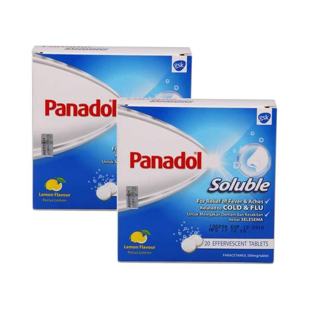Panadol Soluble 20's X 2 (For Fever, Cold And Flu) 