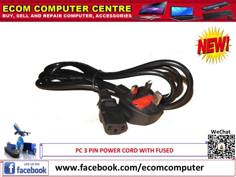PC Power Cord 3Pin with Fused