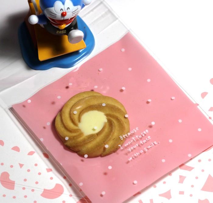 Pink Dot Cookies Self-adhesive plastic bags
