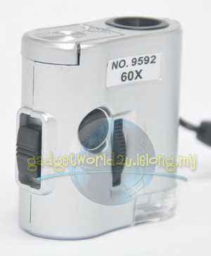 Portable Microscope 60x Magnification with LED/UV Light (Model: 9592) Portable Microscope 60x Magnification with LED/UV Light (Model: 9592)