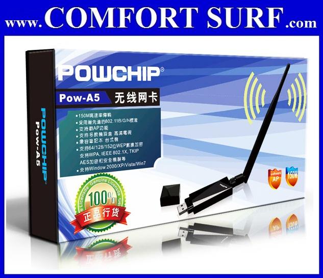 PowChip Pow-A5 USB WiFi Booster Adapter Antenna Alfa AWUS036NEH