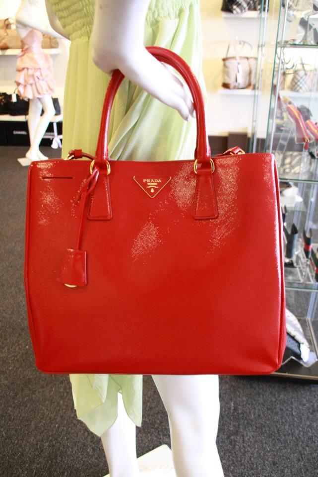 prada patent leather tote  