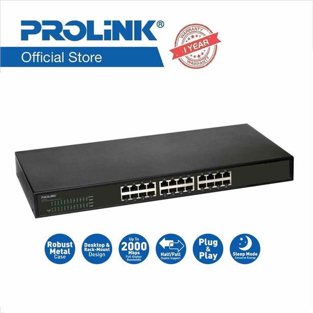 PROLiNK PSG2420M 24-Port 1000Mbps Gigabit Ethernet Switch (Rack-Mount) PROLiNK PSG2420M 24-Port 1000Mbps Gigabit Ethernet Switch (Rack-Mount)