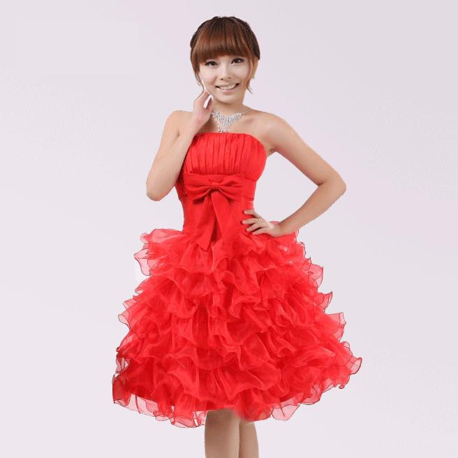 Prom Dress- Short Red Dinner Dress YH3525