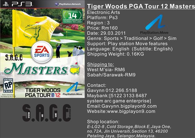 tiger woods pga tour 12 ps3. PS3 Tiger Woods PGA Tour 12:
