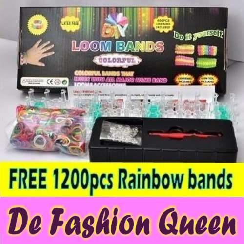 Rainbow Loom DIY Bracelet Starter Kit + Free 1200pcs loom band
