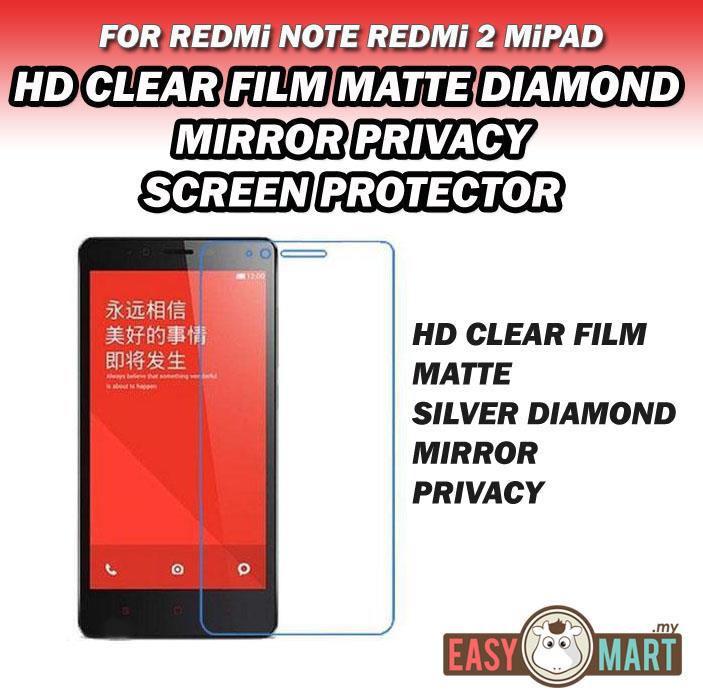 Redmi Note RedMi 2 Mi4i Clear Matte Diamond Privacy Screen Protector