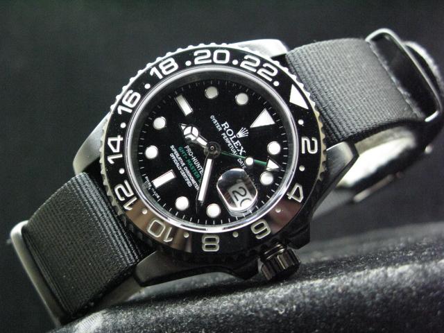 ROLEX GMT MASTER II PRO HUNTER REAL CERAMIC BEZEL GOLD MACHINE LEATHER