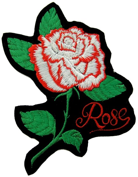 tattoo lettering alphabet_03. ROSE FLOWER TATTOO EMBROIDERED PATCH #4. Feature available to Store Members