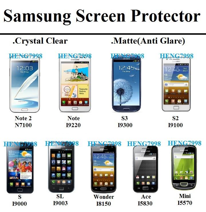 Samsung Galaxy Note 2 N7100 S4 S3 S2 S SL W Ace Mini Screen Protector