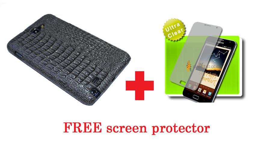 Samsung Galaxy Note CROCODILE leather back case  +  FREE PROTECTOR